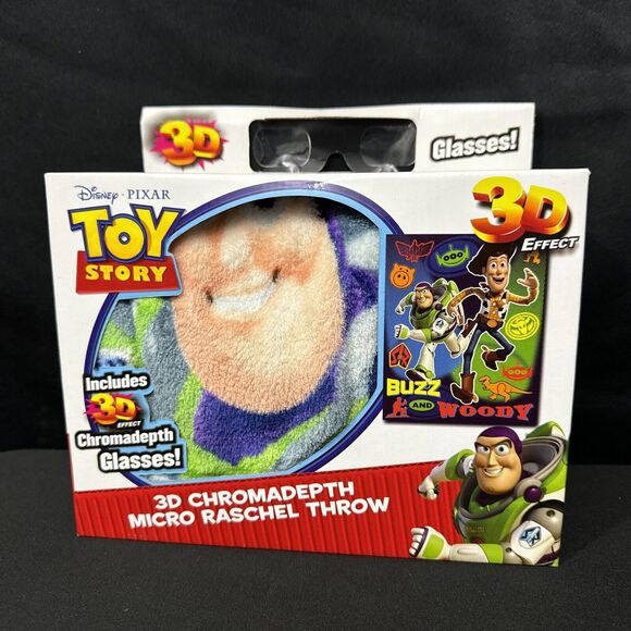 Disney Other - Toy Story 3D Chromadepth Micro Raschel Throw Blanket HTF Disney Pixar NEW Buzz
